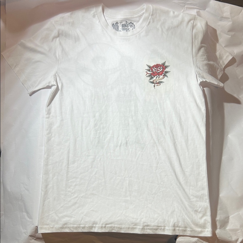 Doomsday Co. Tattooed Circus Ladies w/ Rose Design - White T-Shirt